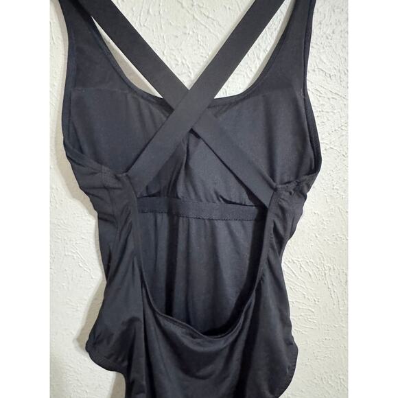 Andie The Tulum Black Cross Back One Piece Swimsuit Size Medium - Picture 2 of 6